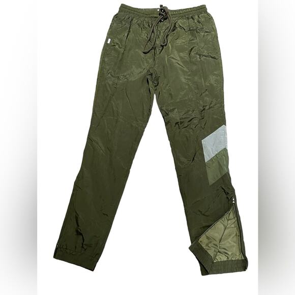 EPTM Olive Green Jogger Track Pants Mens Size 32 Lined Zip Ankle & Pockets - Picture 1 of 9